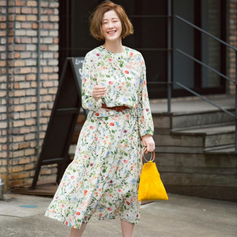 フラワープリントブラウス