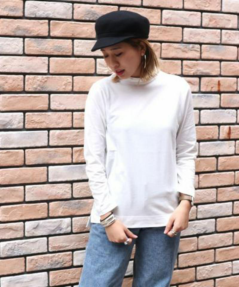 harmonie -OrganicCotton-(アルモニ オーガニックコットン）ふんわり天竺ハイネックロングTシャツ