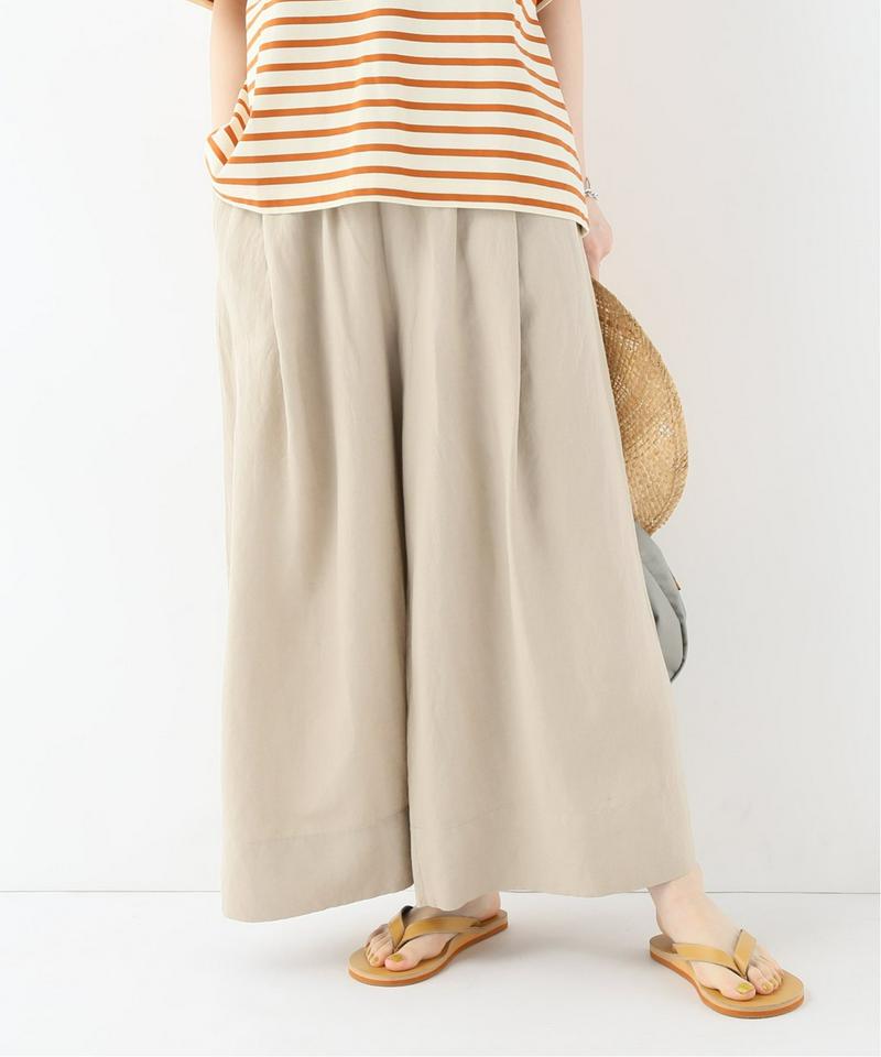 レーヨンアサクロップドワイドパンツ