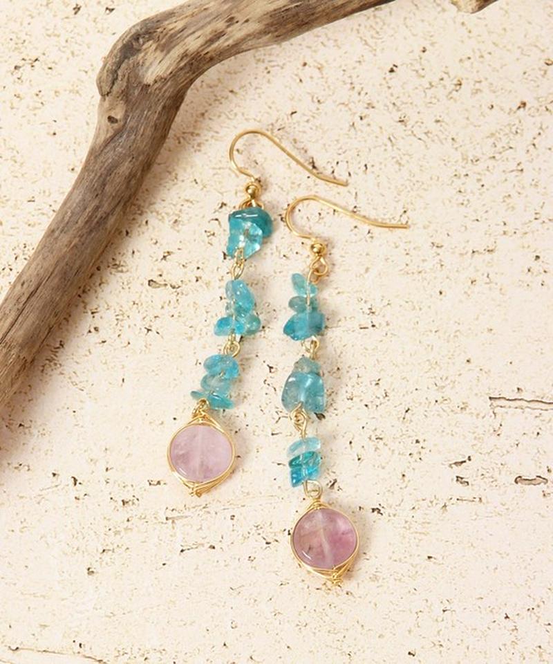 K14GF　サザレアパタイト×アメジストピアス