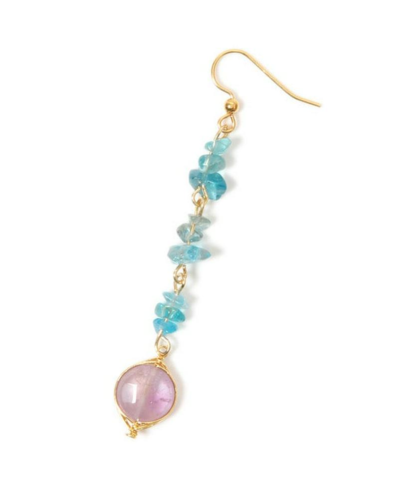 K14GF　サザレアパタイト×アメジストピアス