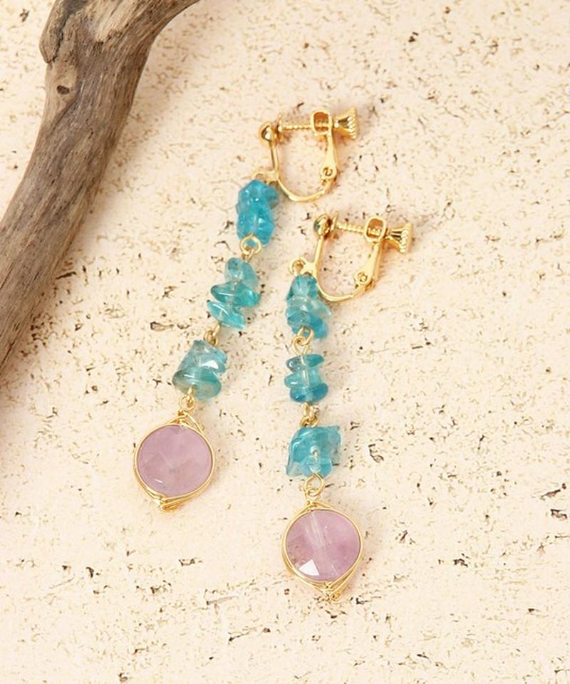 サザレアパタイト×アメジストイヤリング