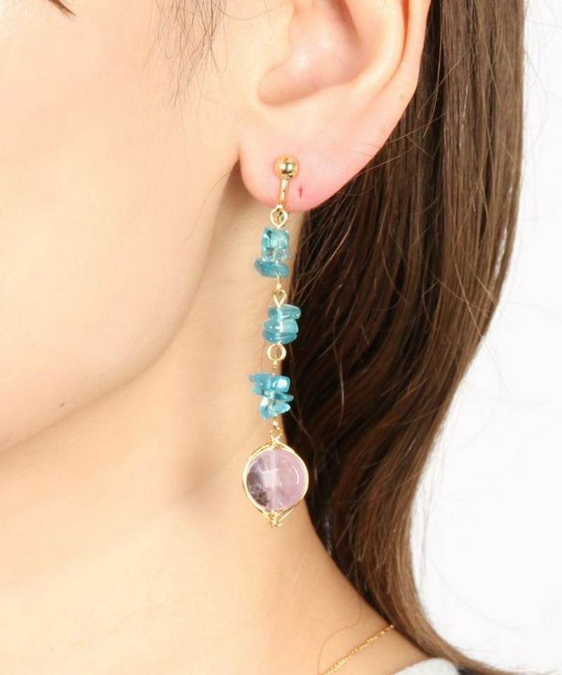 サザレアパタイト×アメジストイヤリング