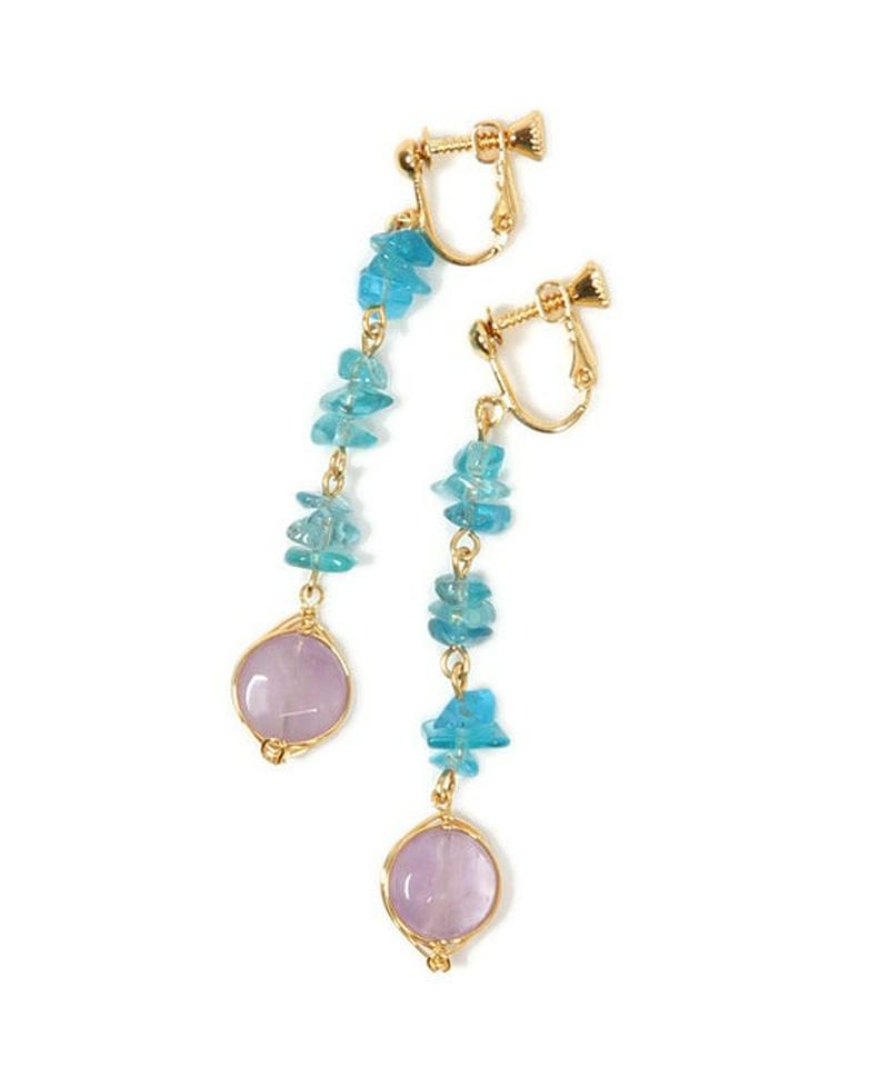 サザレアパタイト×アメジストイヤリング