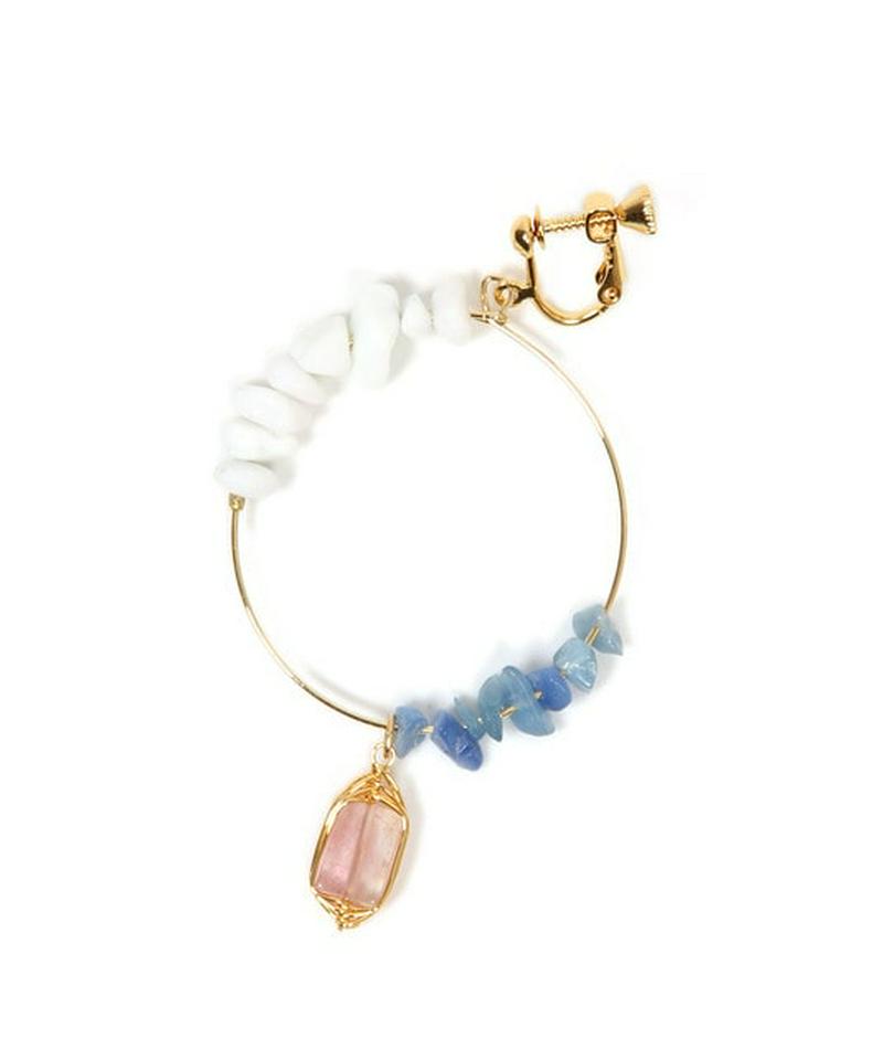 2種サザレ×チェリークォーツフープイヤリング