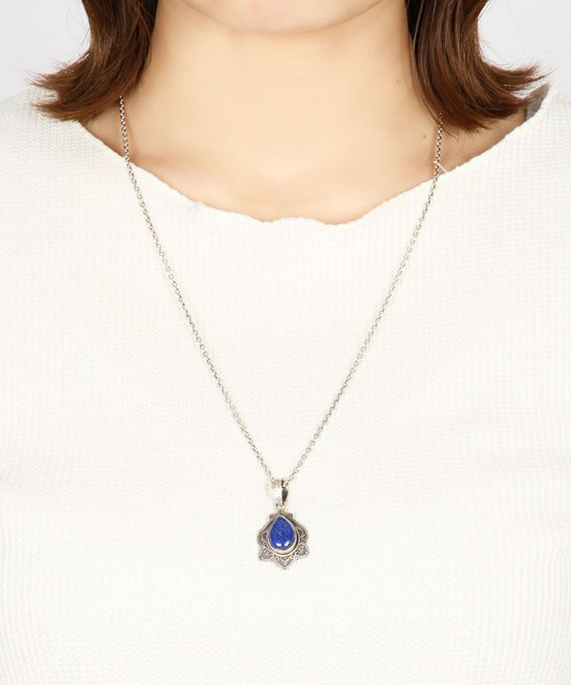 【フランス買付】　ラピスラズリ装飾×シルバー925ネックレス