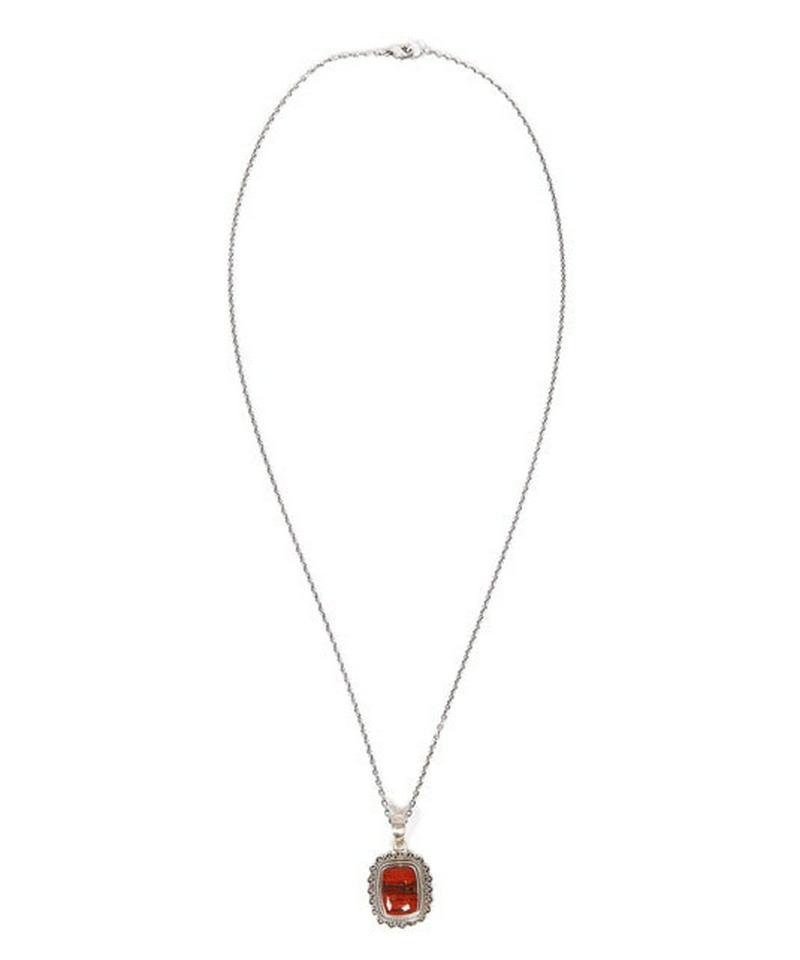 【フランス買付】　レッドジャスパー×シルバー925ネックレス