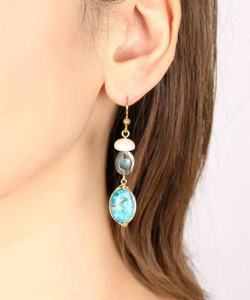 K14GF ジャスパー×アバロンシェルピアス