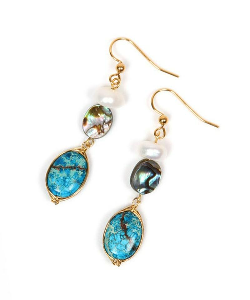 K14GF ジャスパー×アバロンシェルピアス