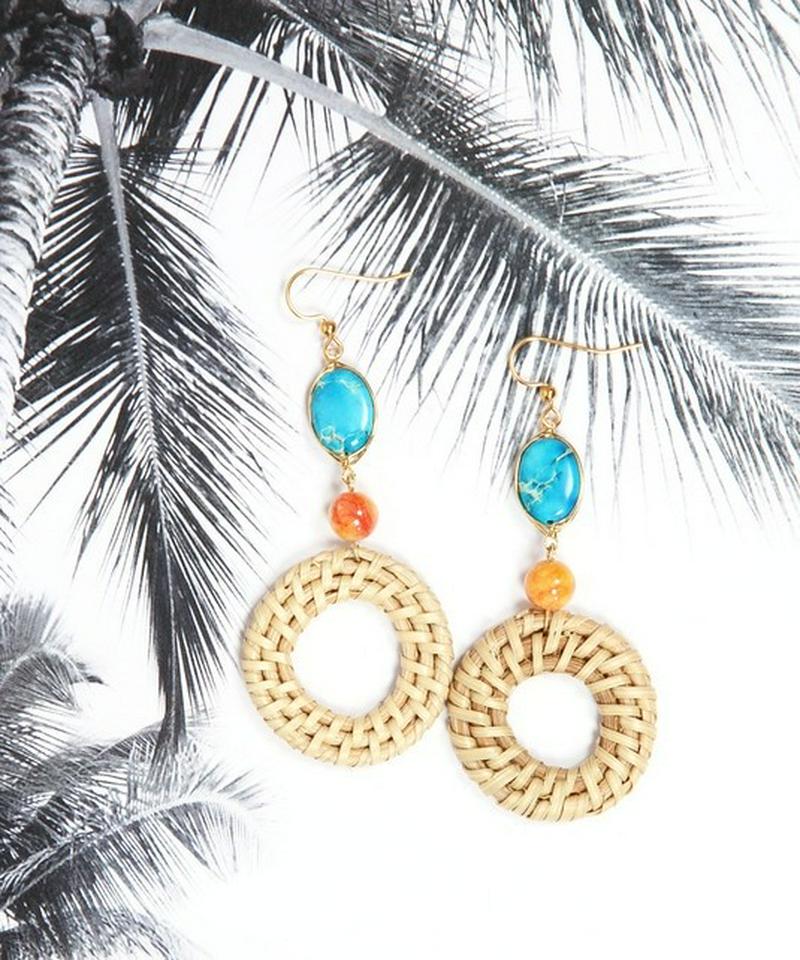 K14GF ジャスパー×ラタンピアス