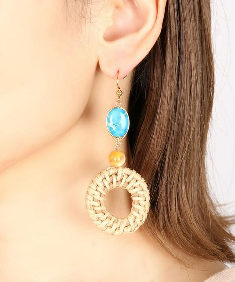 K14GF ジャスパー×ラタンピアス