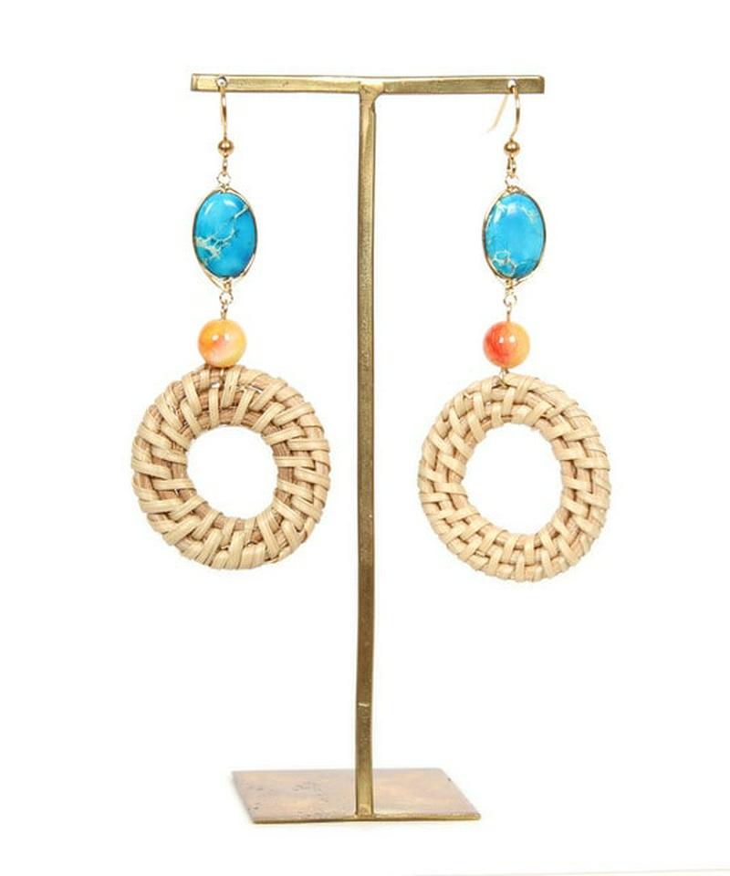 K14GF ジャスパー×ラタンピアス