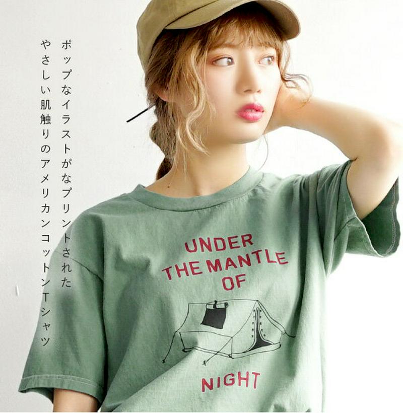 Tシャツ カットソー レディース トップス / レトロ な イラスト ユニセックス プルオーバー ロゴ プリント 半袖 五分袖 クルーネック 綿100％ コットン 大きいサイズ ゆったり 夏 【メール便可22】◆アメリカンコットン ヴィンテージ Tシャツ