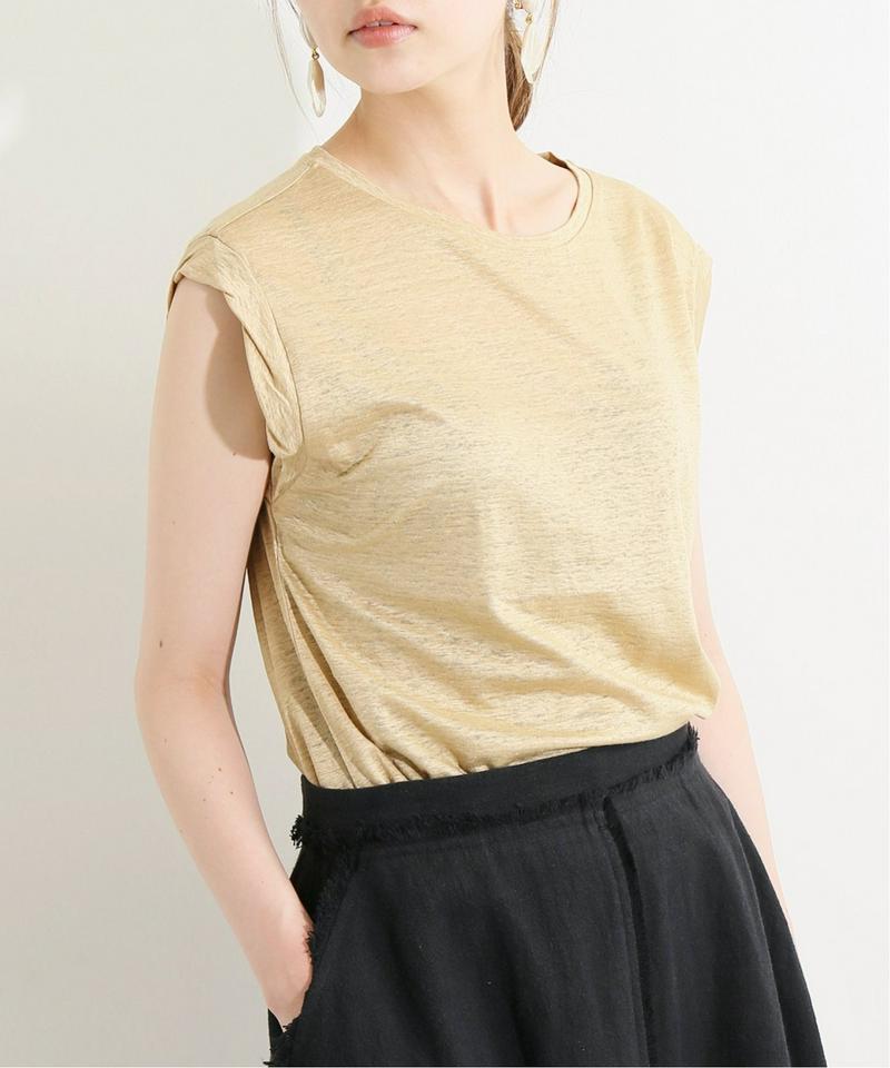 IENA LA BOUCLE 麻天竺ノースリーブ プルオーバー◆