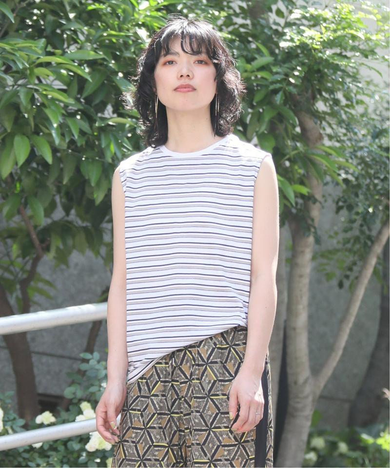 【NEU】100/2マルチボーダーノースリーブT