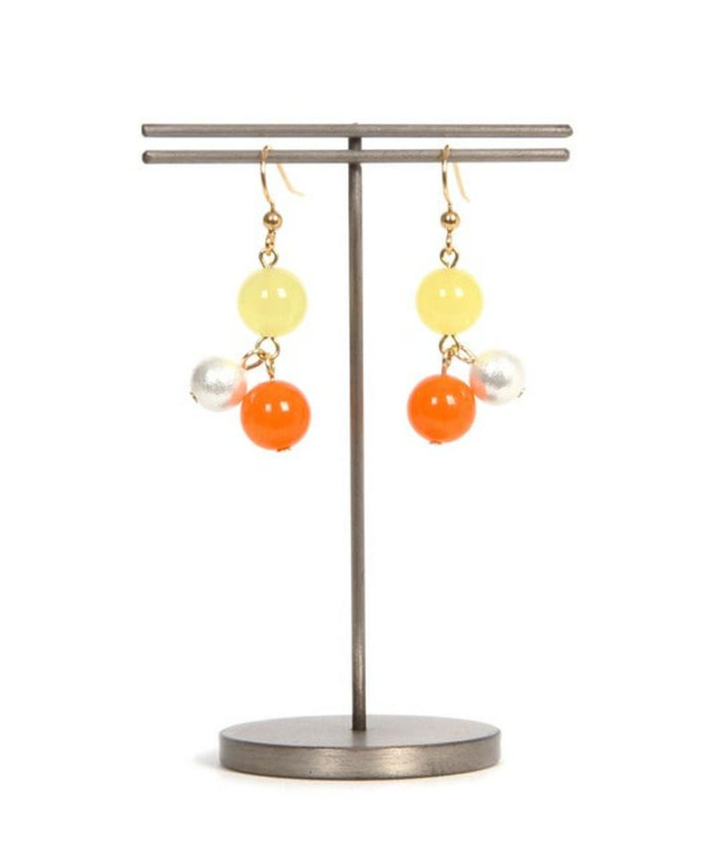 K14GF カラフルジェイドピアス　イエロー