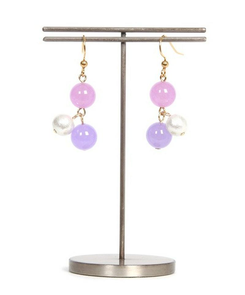 K14GF カラフルジェイドピアス　パープル