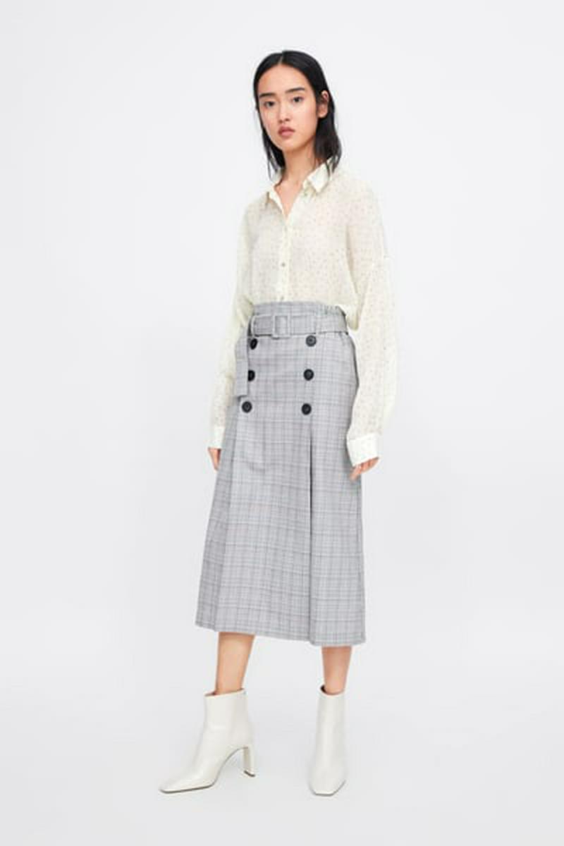 ドット柄ロングシャツ