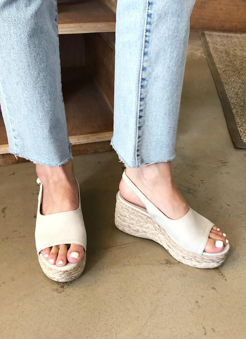 ウェッジソールスリングバックサンダル・全3色