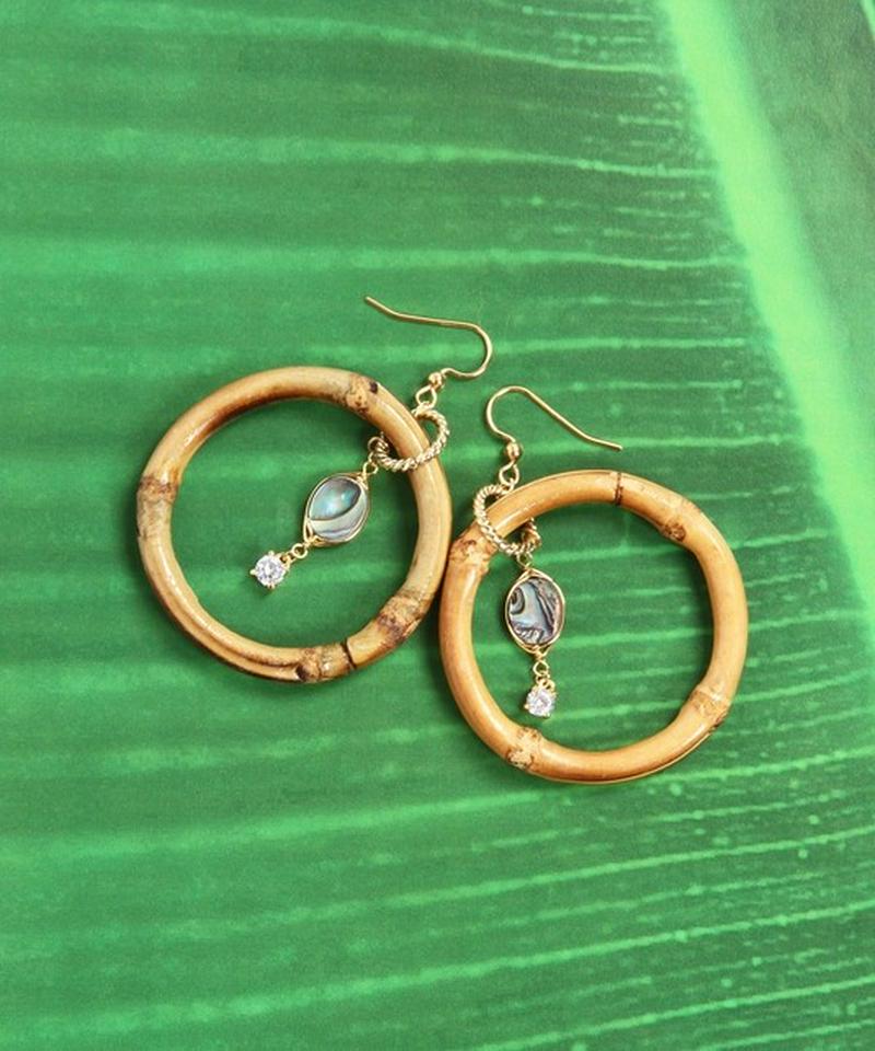 K14GF バンブー×アバロンシェルピアス