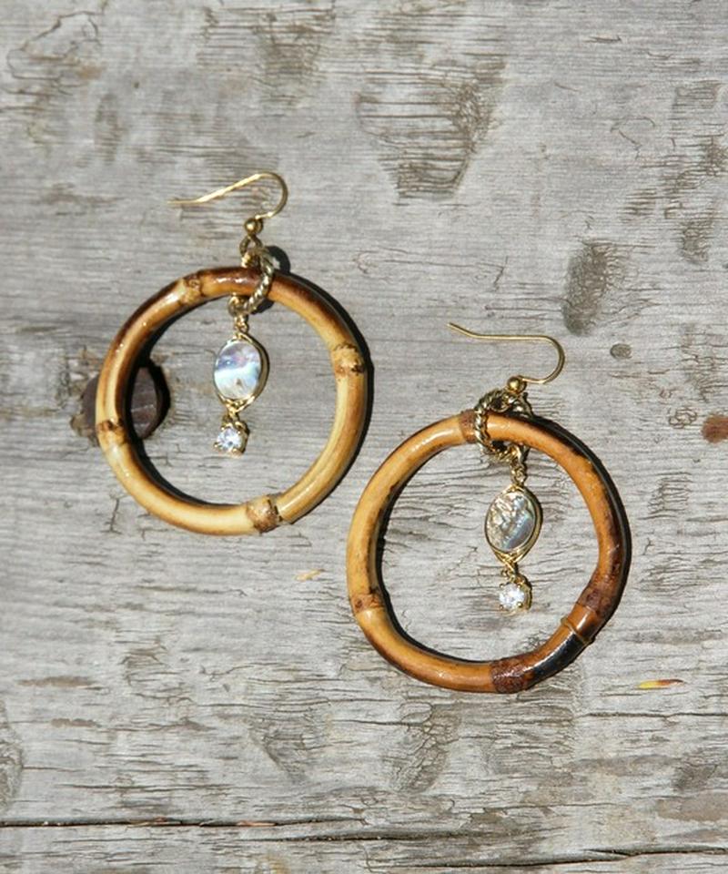 K14GF バンブー×アバロンシェルピアス