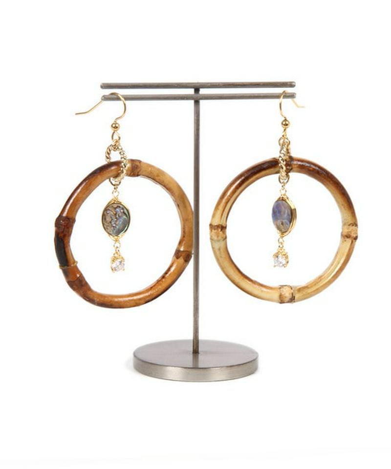 K14GF バンブー×アバロンシェルピアス