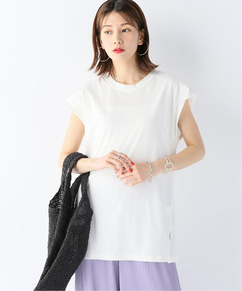 【CLANE/クラネ】  BIG LAYER NO SLEEVE TOPS：カットソー