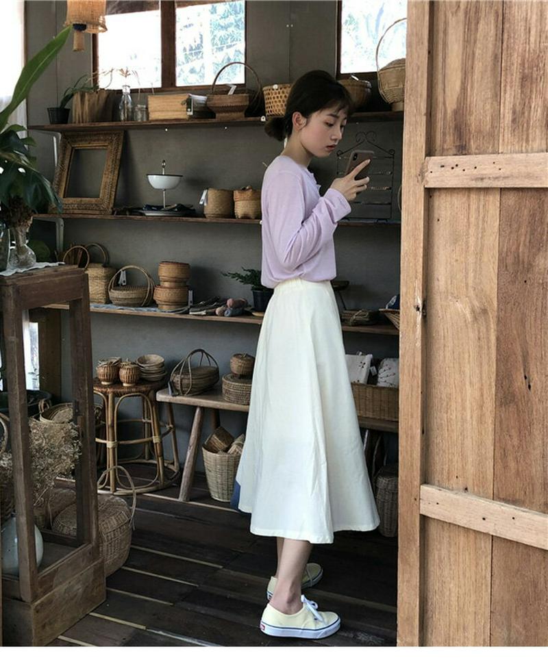 スカート ひざ丈 膝丈 ミモレ丈 フレアスカート レディース ボトムス おしゃれ 可愛い メール便 2019春夏新作 フリー【6
