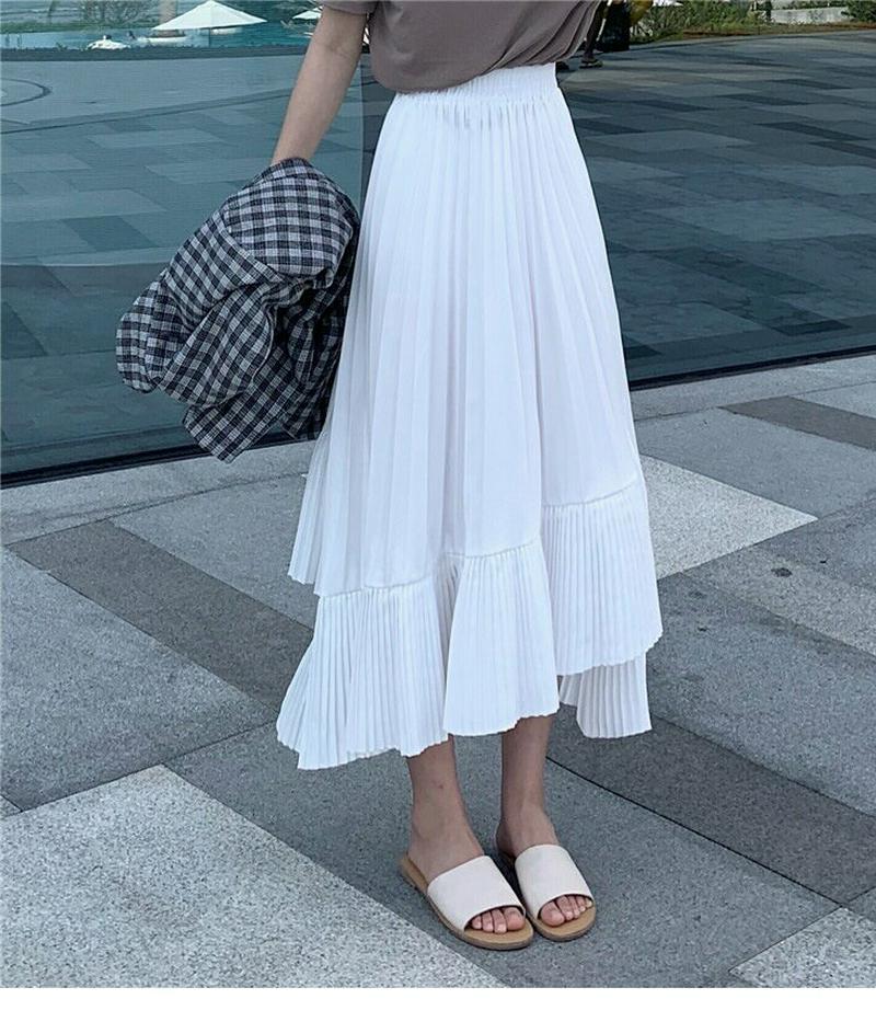 スカート レディース ボトムス おしゃれ 可愛い 無地 ミモレ丈 きれいめ フレア メール便 2019春夏新作 【6230-b】