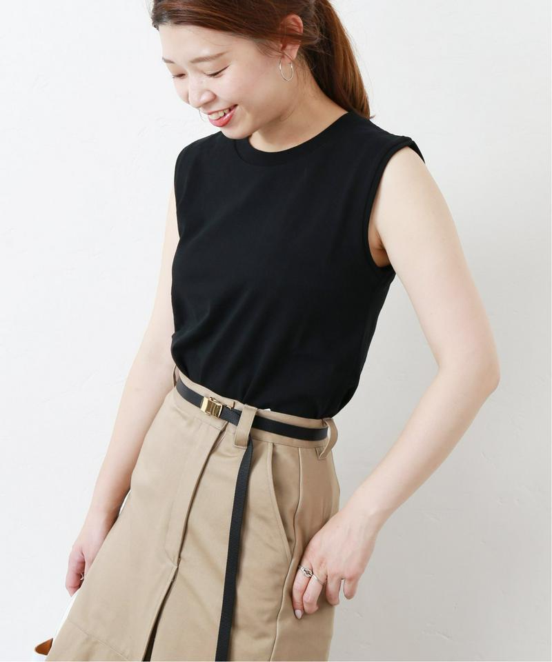 シングルジャージークルーネックノースリーブプルオーバー◆