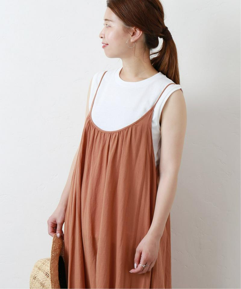 シングルジャージークルーネックノースリーブプルオーバー◆