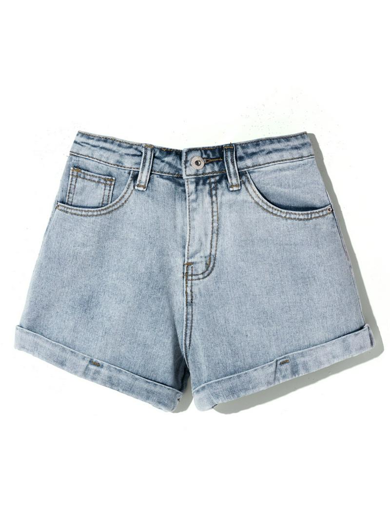 ロールアップデニムショートパンツ