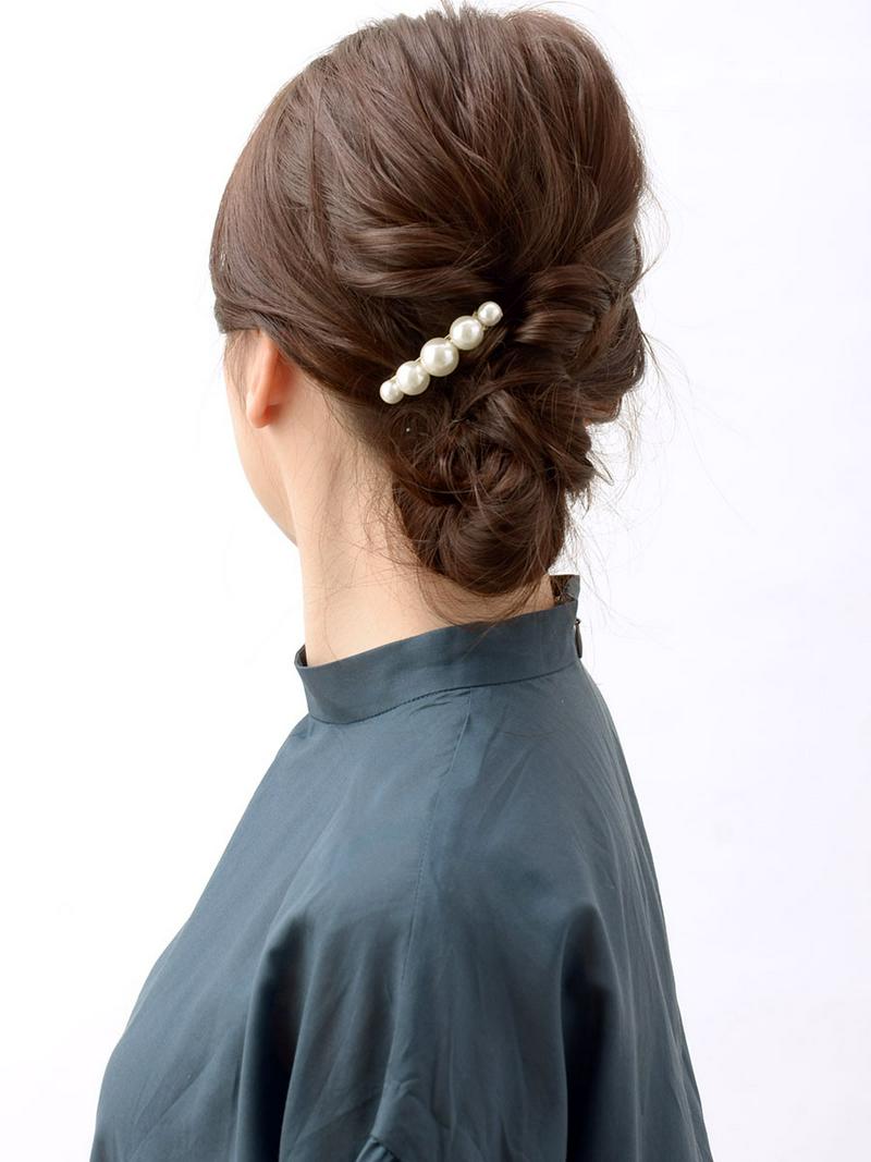 バレッタ グラデーション パール ミニ ヘアアクセ ヘアアクセサリー レディース 大人っぽい シンプル かわいい おしゃれ プレゼント H-939