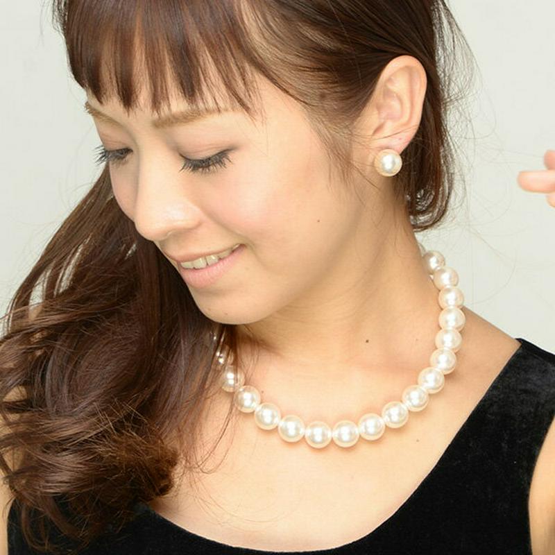 ショートパールネックレス（14mm） 入学式 卒業式 入園式　C14-17 レディース 大人っぽい シンプル かわいい おしゃれ プレゼント