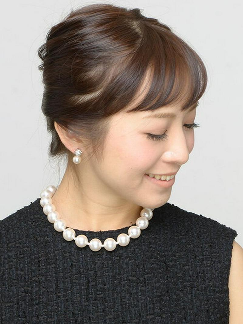 パール×パヴェボールネックレス　結婚式 2次会 入学式 卒業式 入園式　C14-50 レディース 大人っぽい シンプル かわいい おしゃれ プレゼント