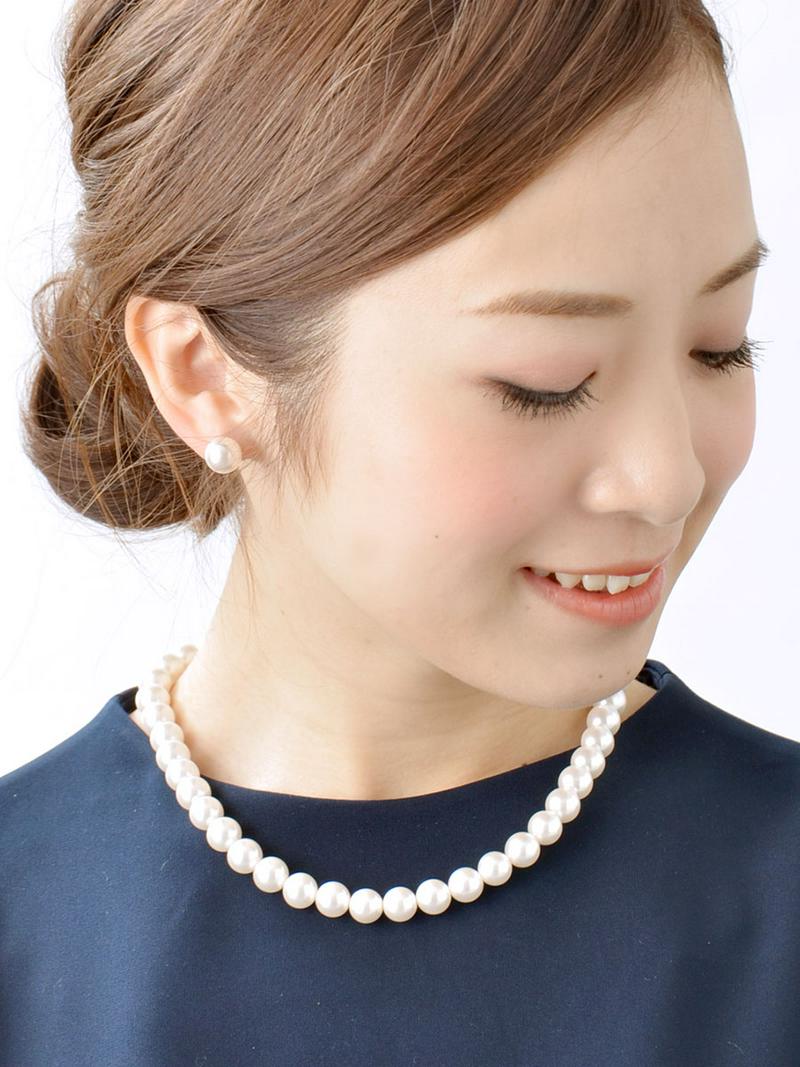 ネックレス パール ショート 10mm レディース 大人っぽい シンプル かわいい おしゃれ プレゼント C3136
