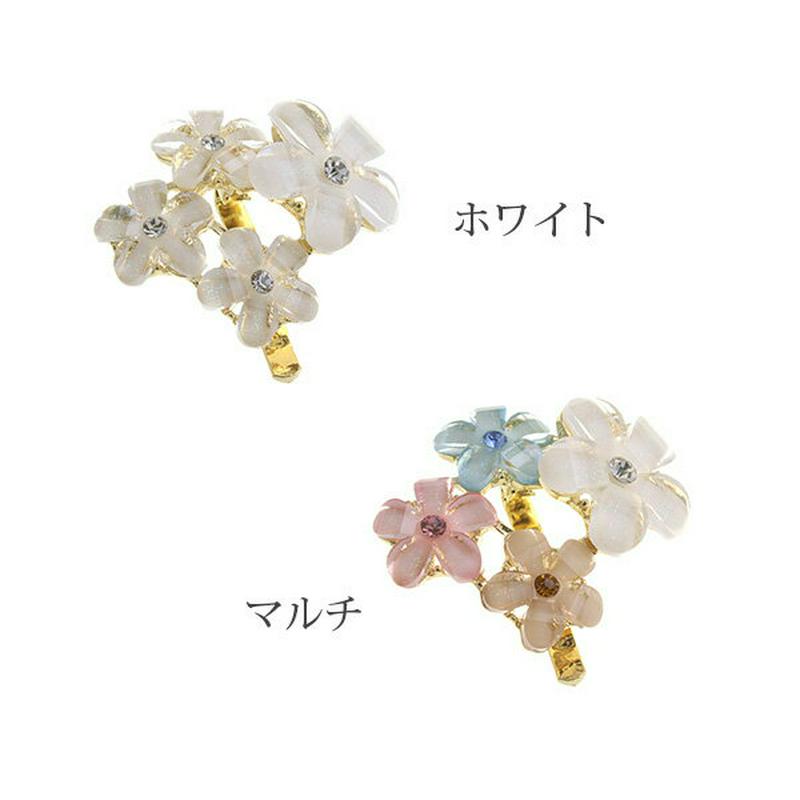 フラワーポニーフック(S)　ポニーカフ　ヘアフック　ヘアゴム　お花　パステルカラー　H7258 レディース 大人っぽい シンプル