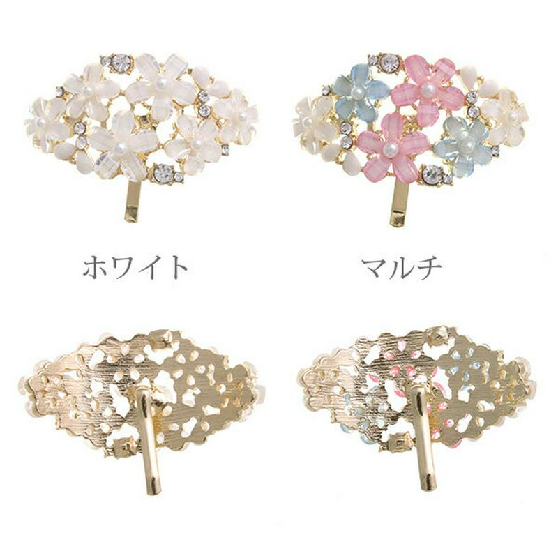 フラワーポニーフック(M)　ポニーカフ　ヘアフック　ヘアゴム　お花　パステルカラー　H7259 レディース 大人っぽい シンプル