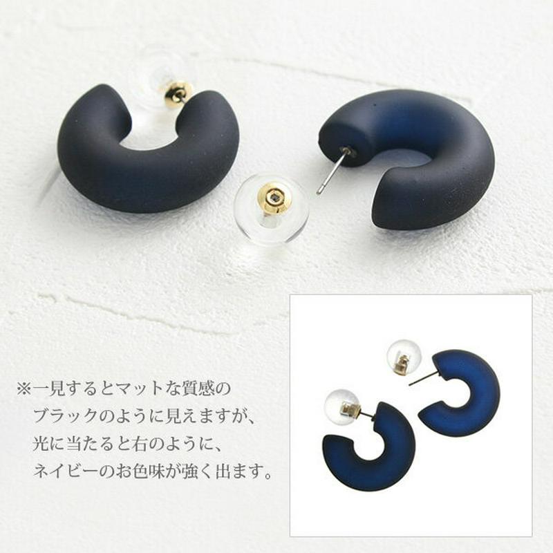 ◆SALE◆ボールキャッチ付き　ボリュームフープピアス　クリア　大ぶり　カジュアル　P1775 レディース 大人っぽい シンプル かわいい おしゃれ プレゼント
