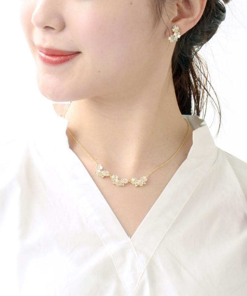 ネックレス フラワー パステルカラー お花 シェル風 上品 大人可愛い 結婚式 卒業式 入学式 入園式 2次会 パーティー パーティー C3252