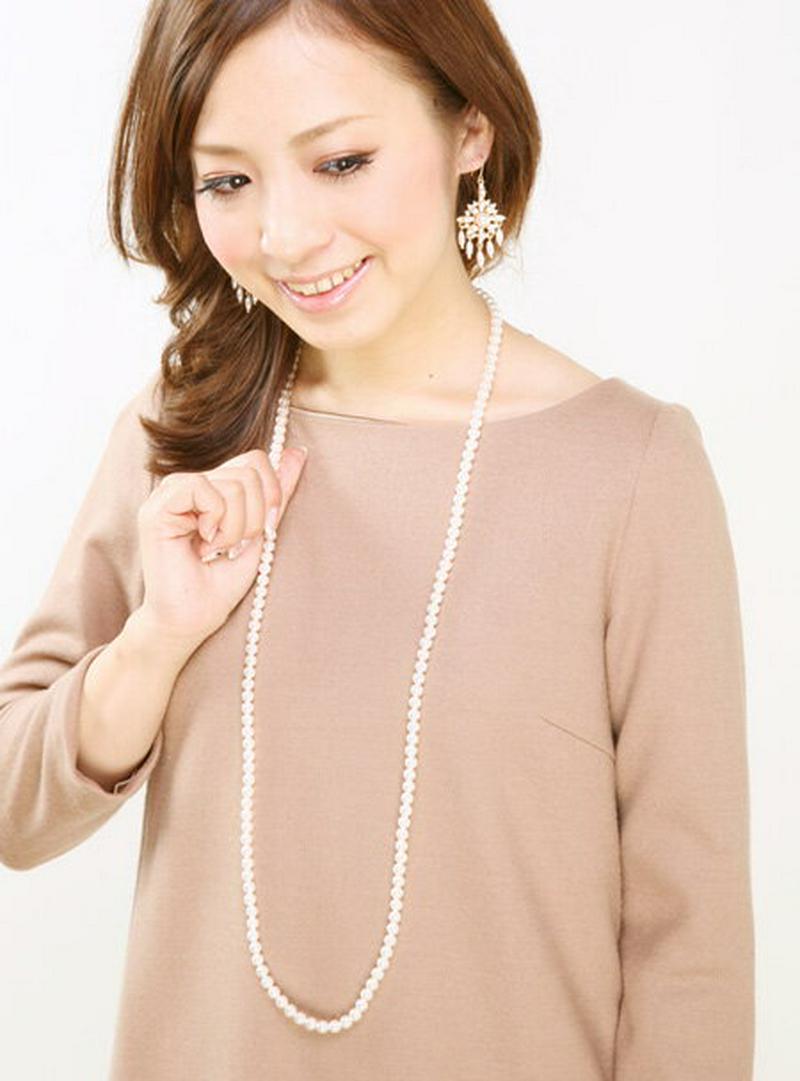 ロングパールネックレス (7mm) シンプル エレガント デイリー 大人 結婚式 入学式 卒業式 入園式 C14-15 レディース 大人っぽい かわいい おしゃれ プレゼント