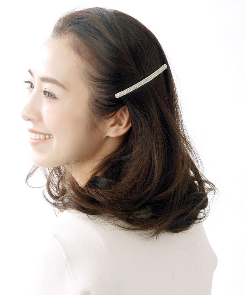 バレッタ ビジュー カラー 細め シンプル 華やか 煌き エレガント ヘアクリップ ヘアアクセ ヘアアクセサリー H7190 レディース 大人っぽい かわいい おしゃれ プレゼント 大人カジュアルなアクセサリー