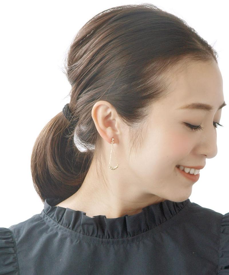 ◆SALE◆カットビーズラインピアス シンプル ゴールド シルバー ロング 華奢 揺れ 華やか 大人 デイリー チタンポスト アクセサリー P1715 レディース 大人っぽい かわいい 揺れる 神戸ヴァンテーヌ