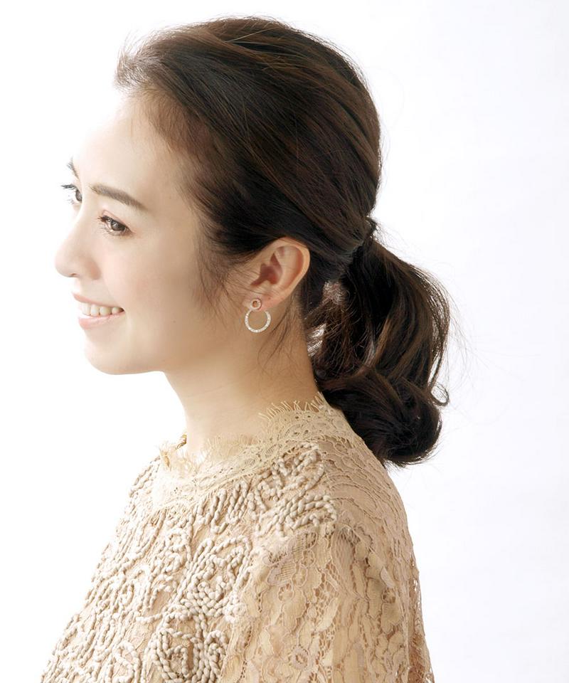Rakuten Fashion THE SALE★サークルバックキャッチピアス キュービックジルコニア ゴールド シルバー エレガント 2way 煌き 結婚式 二次会 シンプル ステンレスポスト プレゼント ギフト P1684 レディース 大人っぽい かわいい