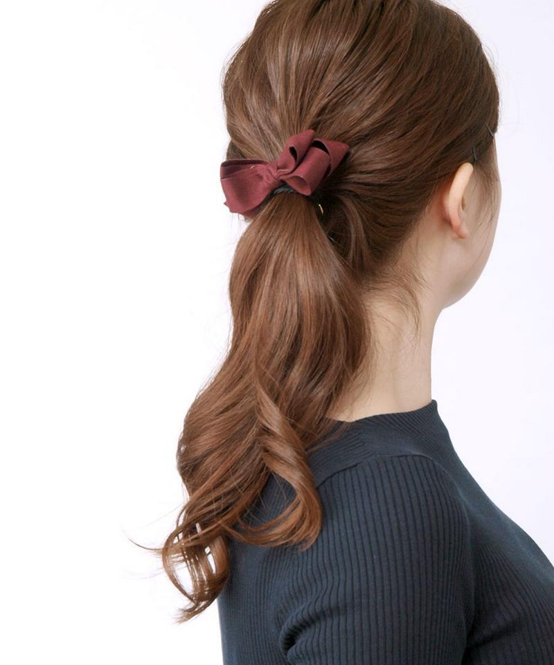 ◆SALE◆カーヴィーリボンヘアゴム シンプル 多重リボン 簡単まとめ髪 デイリー オフィス ヘアアクセ ヘアアクセサリー H7127 レディース 大人っぽい かわいい おしゃれ プレゼント