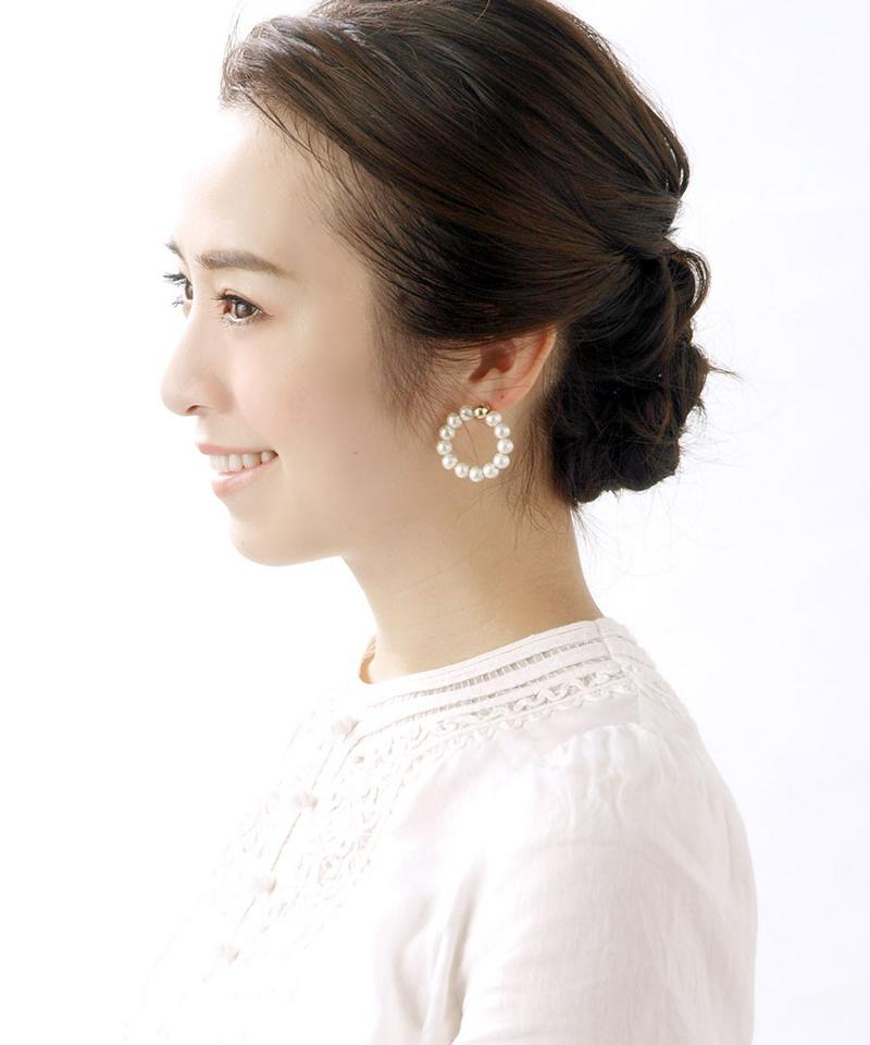 Rakuten Fashion THE SALE★コットンパールサークルデザインピアス シンプル 大ぶり デイリー 華やか チタンポスト キスカ P1622 レディース 大人っぽい かわいい おしゃれ プレゼント