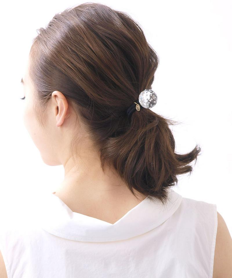 ●予約●【美人百花7月号P70掲載】ヘアゴム クリアボール スワロフスキー 春夏 キラキラ ポニー ヘアアクセサリー H7102【クリアアクセサリー】 レディース 大人っぽい シンプル かわいい プレゼント