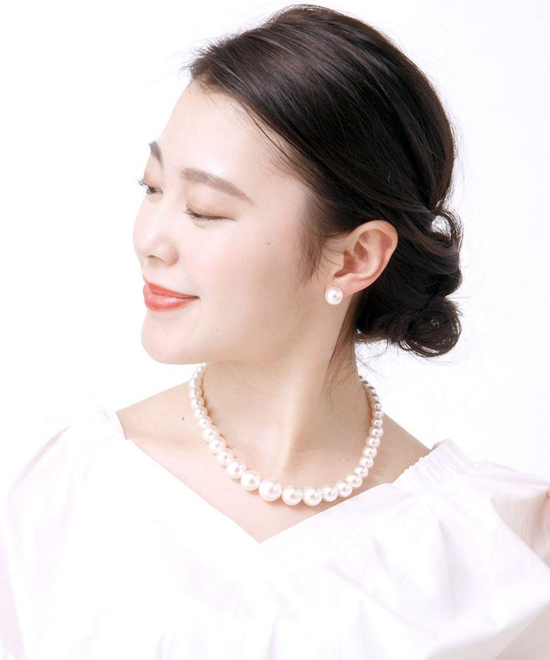 グラデーションパールネックレス ショート エレガント デイリー 結婚式 二次会 パーティー C3225 レディース 大人っぽい シンプル かわいい おしゃれ プレゼント