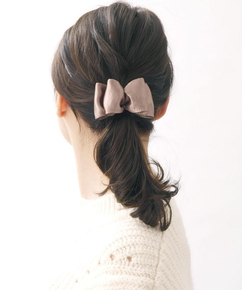 ◆在庫処分PRICE◆サテンフリルヘアゴム ボリューム ふんわり ヘアアクセ ヘアアクセサリー H7038 レディース 大人っぽ