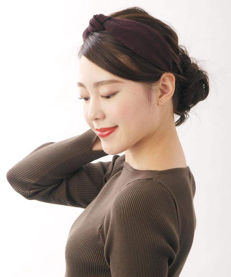 ワイドターバン風リボンカチューシャ 幅広 デイリー ベーシック 結び ヘアアクセ ヘアアクセサリー HK-184 レディース 大